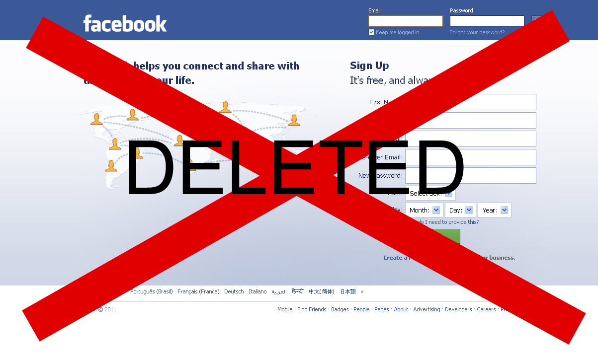 account deleted facebook