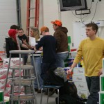 FFA students organizing purchased fruit.