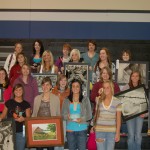 BHS Art Stuents gathered with their art for a group photo.