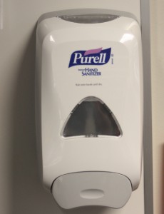 Administration decided to install hand sanitizers on the walls of all computer labs in the school. Photo by Megan Downing