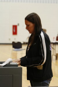 Senior Emily Anderson voting Photo by Rachel Etter