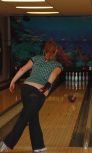 Senior Lee Ann Baker at Huikko's during bowling practice. Photo by Savanha Gravening