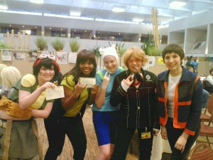 Senior Lauren Faulhaber, and local cosplayers Alexis, Ali and noMarina. Photo by shota-boy-tell-em@ tumblr