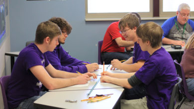 Knowledge Bowl team practices after school.