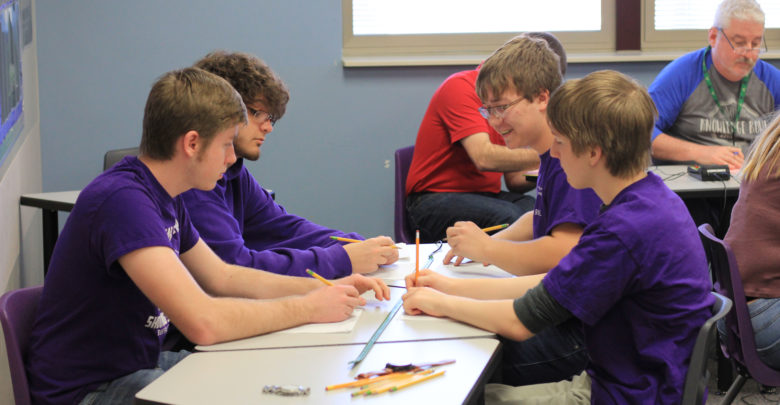 Knowledge Bowl team practices after school.