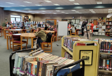 Students in the M. Darrell Miller Library