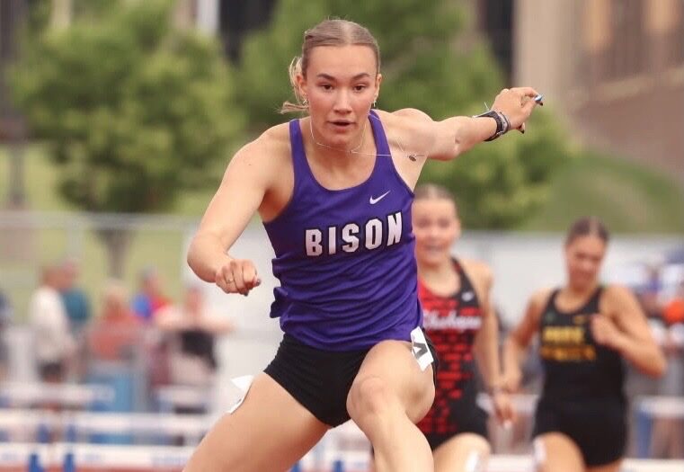 Rose Lamberts competing in the Minnesota State Track Meet on June 6, 2026.