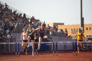 Rose Lamberts competing in the Minnesota State Track Meet on June 6, 2026.