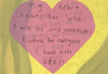 A poem by Kaylee Anderson. "My heart beats for who I will be and continues beating for everyone I have ever been."