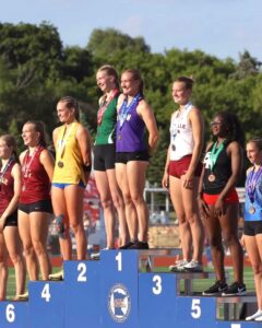 Rose Lamberts competing in the Minnesota State Track Meet on June 6, 2026.