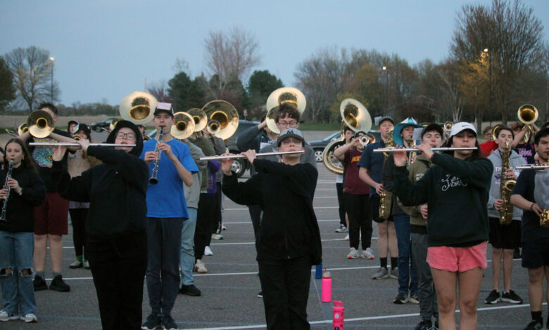 The Herd Marching Band practices at 6:00pm on Tuesday,