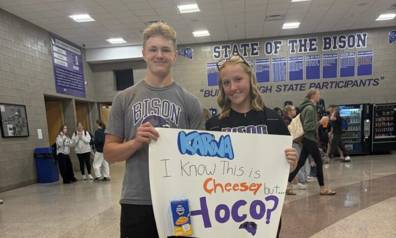 Jarem Tew asks Karina Wuollet to homecoming with a 'cheesy' sign