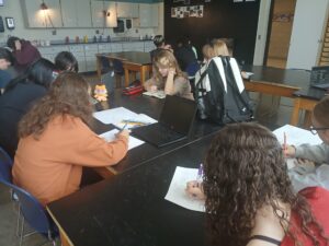 Ms. Post's students work on their latest project