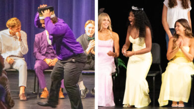 Gorton and Jackson react to being crowed Homecoming King and Queen.