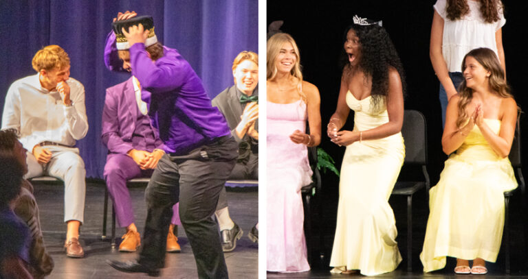 Gorton and Jackson react to being crowed Homecoming King and Queen.