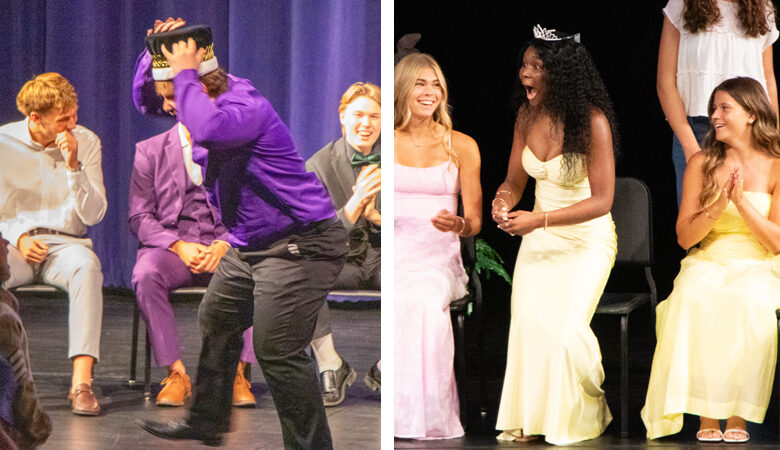 Gorton and Jackson react to being crowed Homecoming King and Queen.