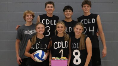 Fun Night Volleyball Tournament winners. Back row: Aiden Edlund, Cash Anonen, Eli Hegle, Jake Kreklow Front row: Mya Panek, Reese Millerbernd, Avery Ryan