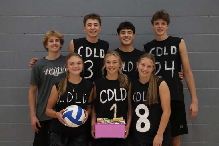 Fun Night Volleyball Tournament winners. Back row: Aiden Edlund, Cash Anonen, Eli Hegle, Jake Kreklow Front row: Mya Panek, Reese Millerbernd, Avery Ryan