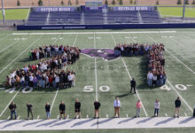 Seniors gathered on Bison Field West